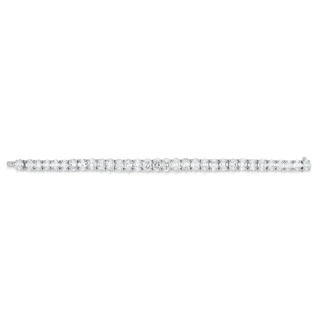 29.12 Carat Oval Diamond Line Bracelet