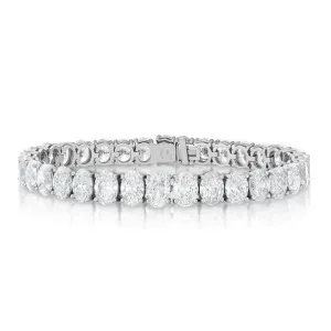 29.12 Carat Oval Diamond Line Bracelet