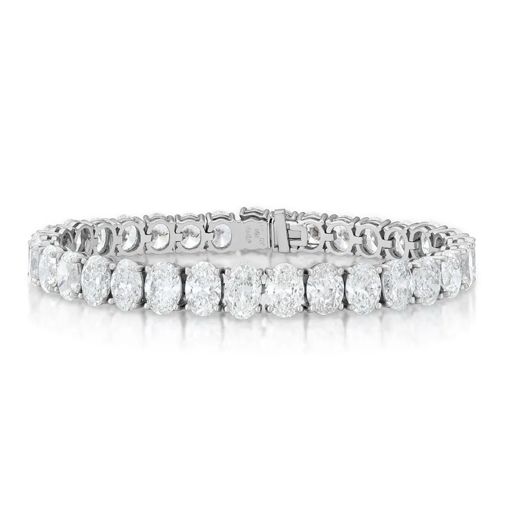 29.12 Carat Oval Diamond Line Bracelet