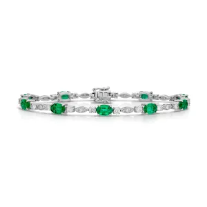 3.84 Carat Emerald and Diamond Bracelet