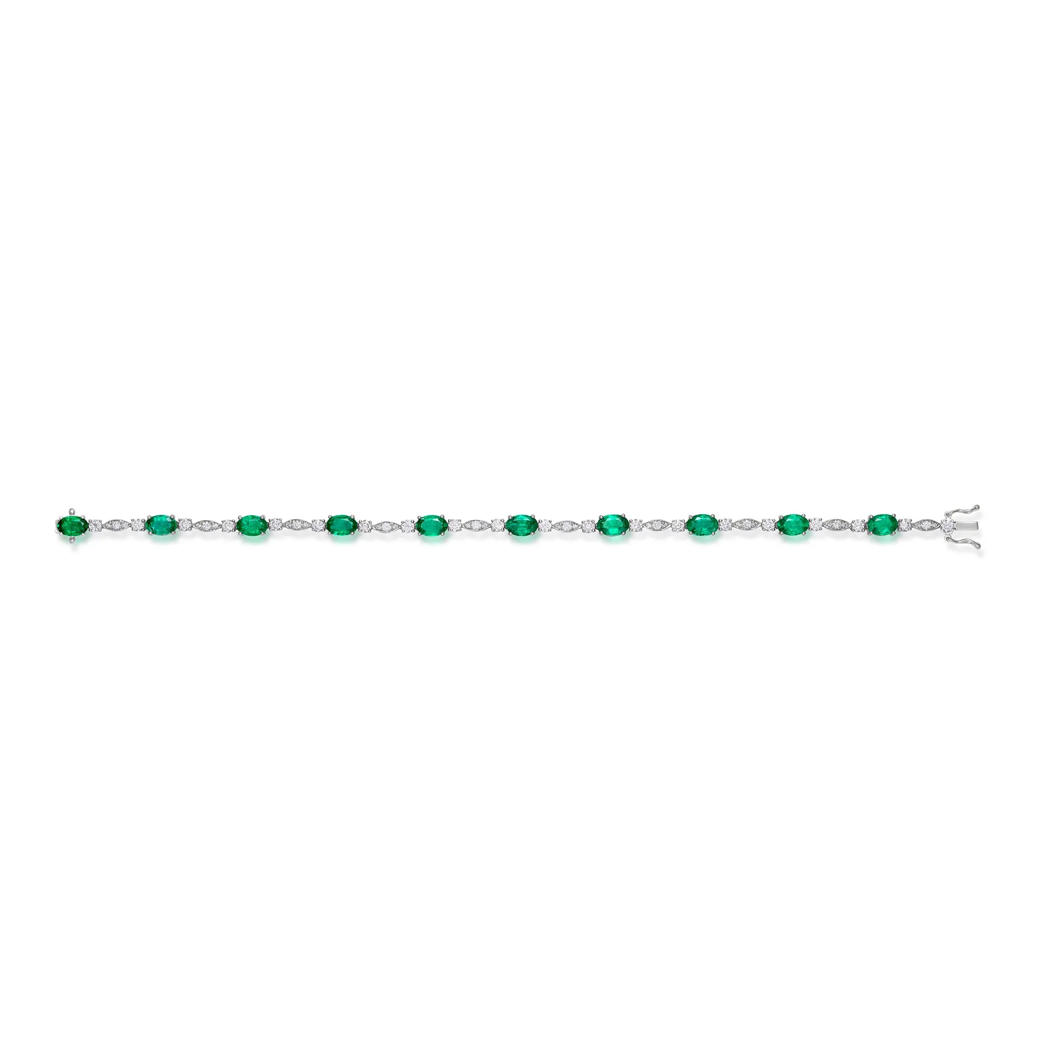3.84 Carat Emerald and Diamond Bracelet