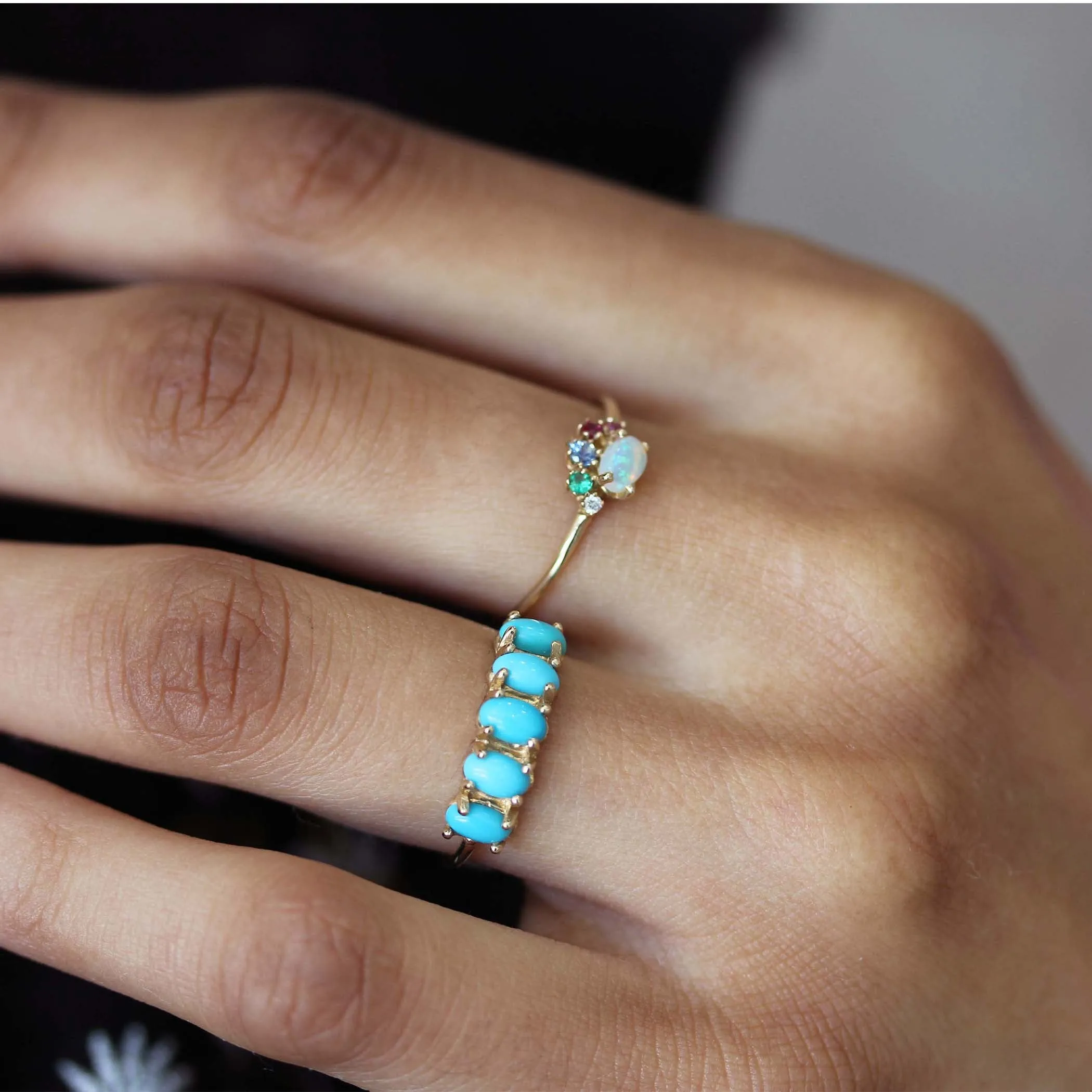 5 OVAL TURQUOISE RING