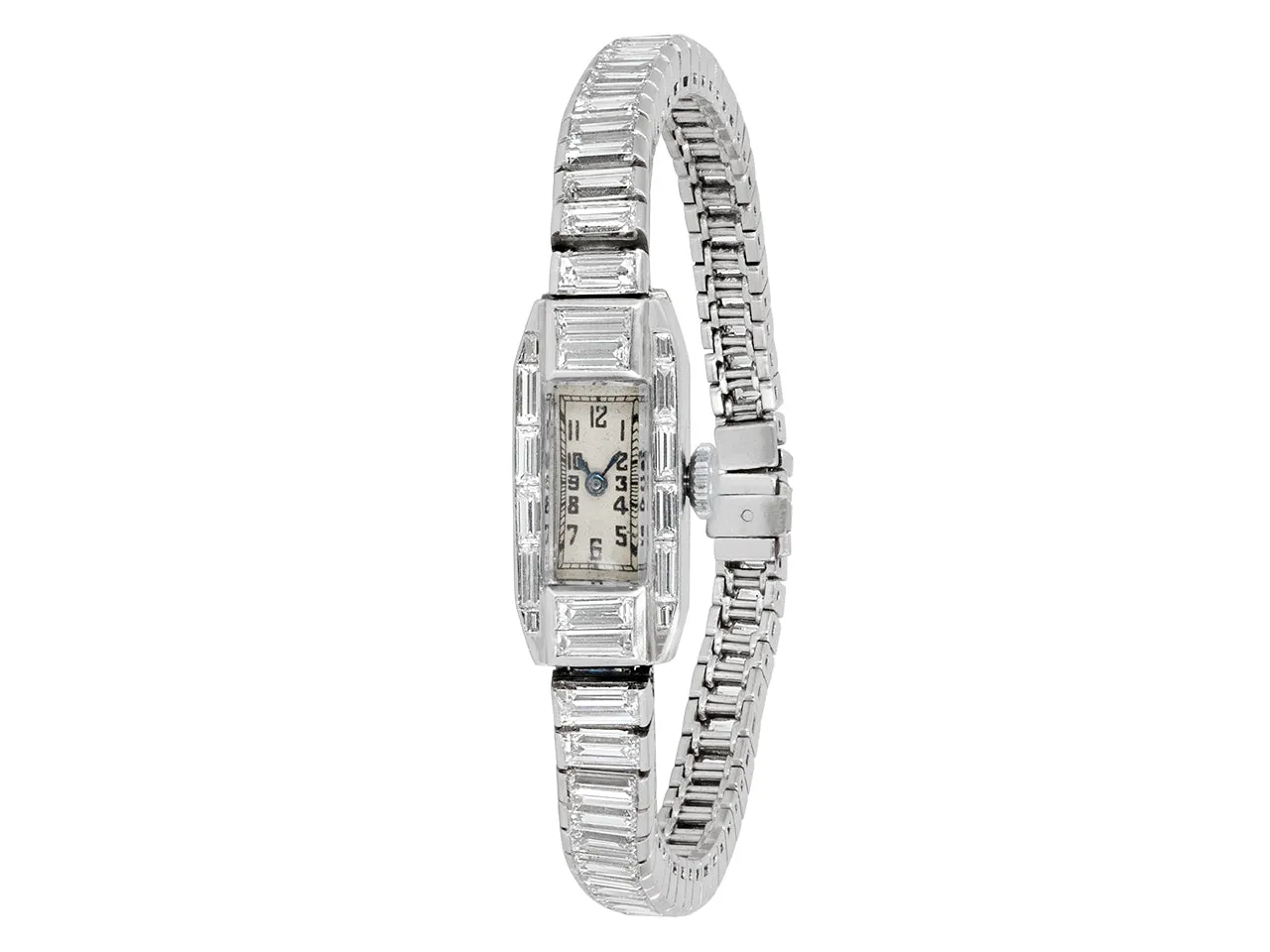 Art Deco Diamond Watch in Platinum