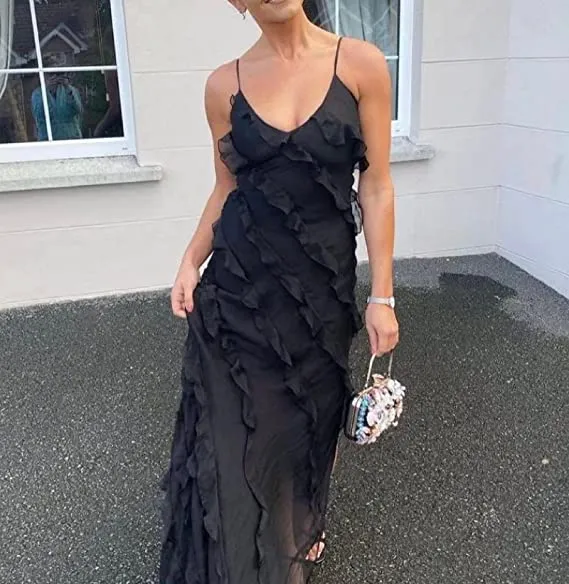 Black Mermaid Long Prom Dress Charming Evening Party Dress Formal Dress