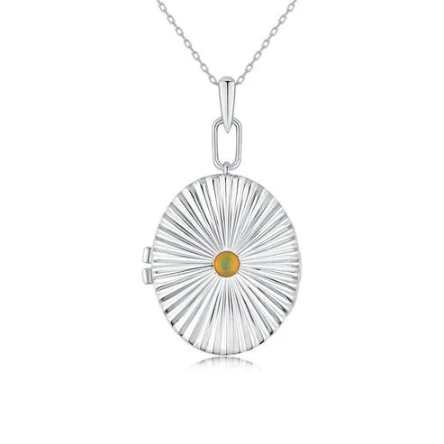 Diamond Opal Pendant Necklace