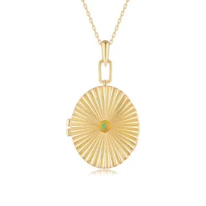 Diamond Opal Pendant Necklace