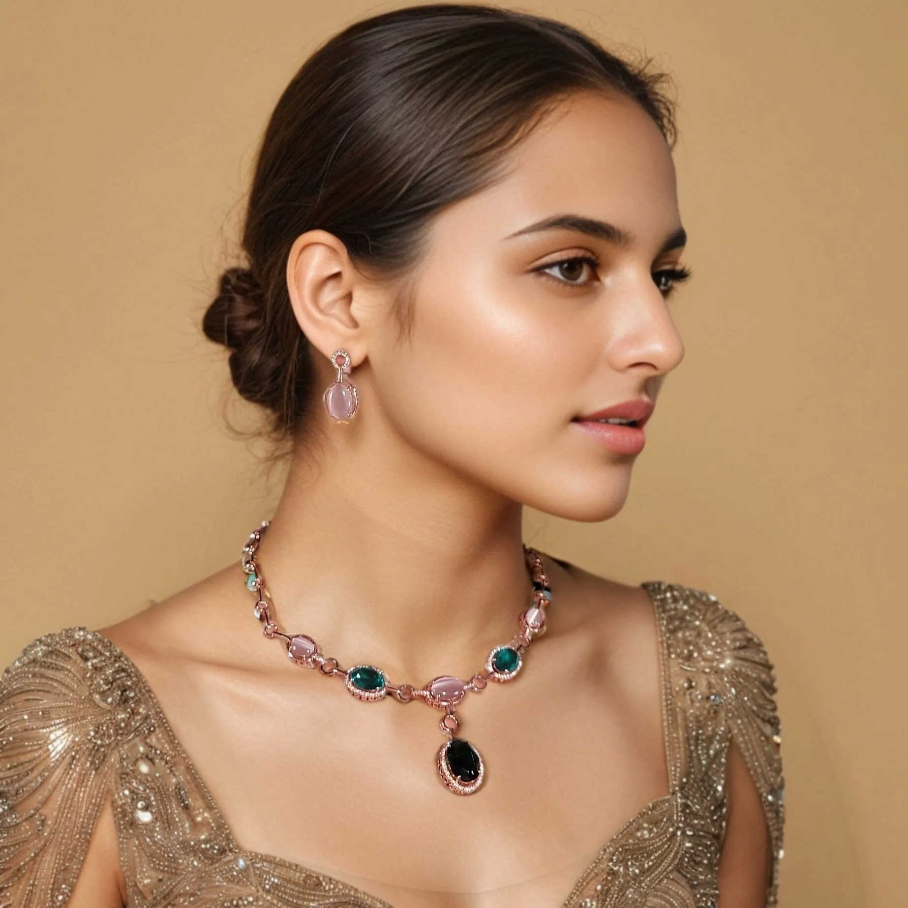 Emerald Blush Necklace Set
