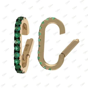 Emerald Rectangle Clicker Charm Enhancer 7x14mm