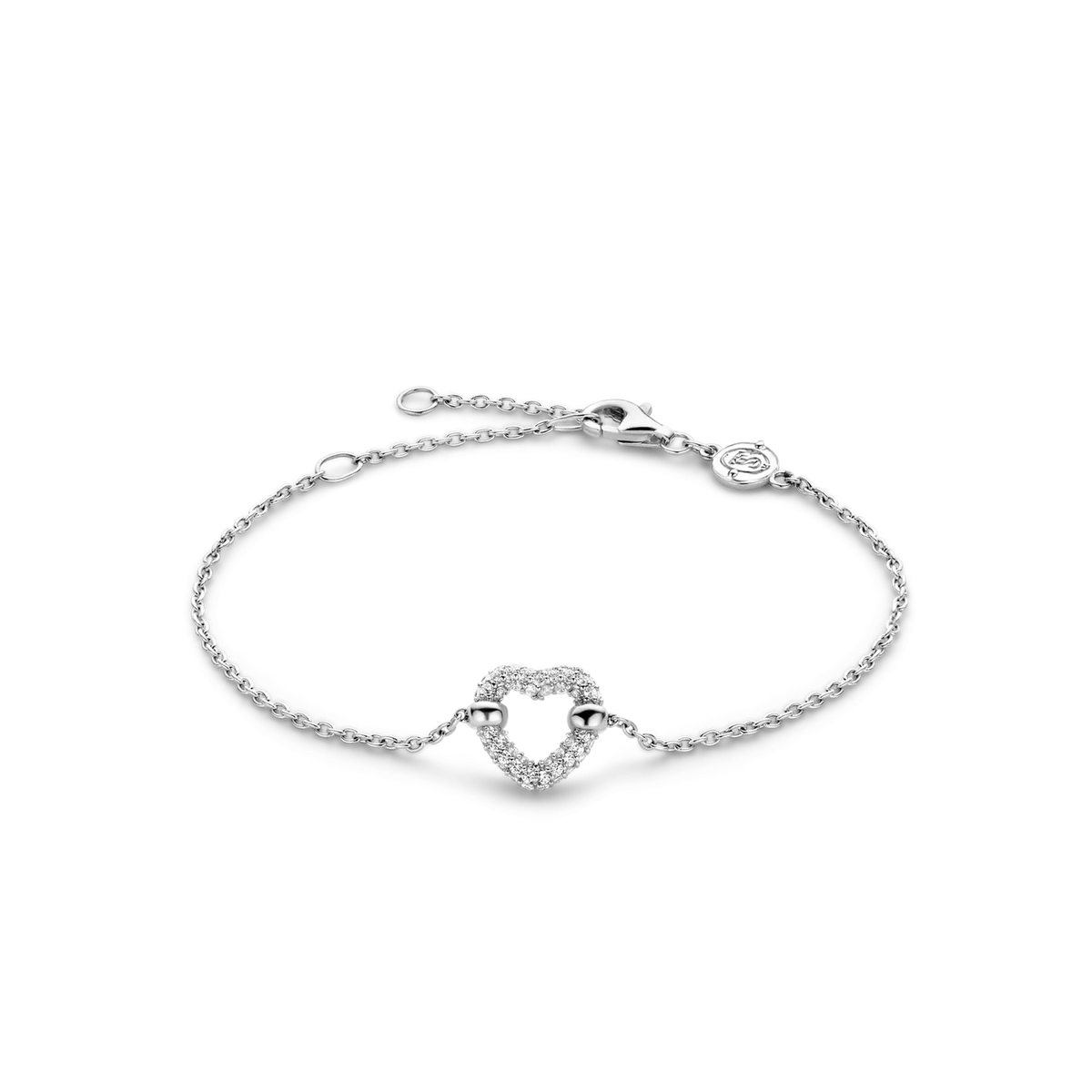 Milano CZ Heart Bracelet - Silver - 23017ZI