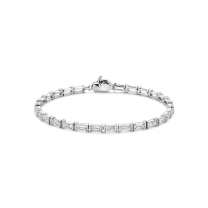 Milano Emerald Cut CZ Bracelet - Silver - 23041ZI