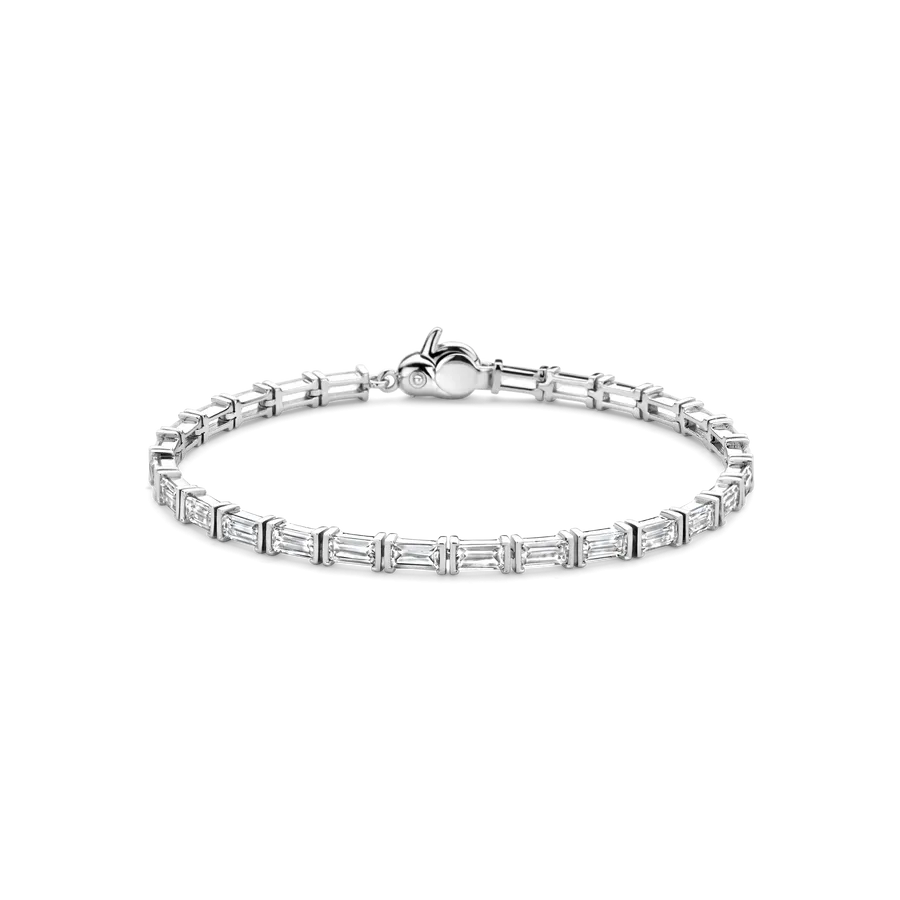 Milano Emerald Cut CZ Bracelet - Silver - 23041ZI