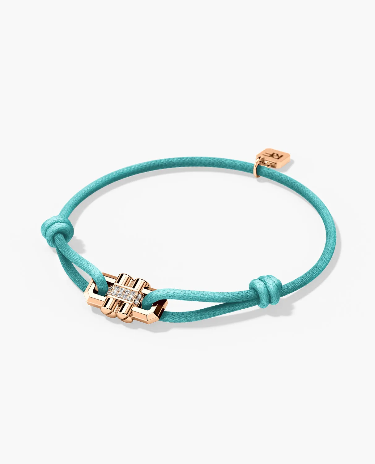 MOSS Cord Bracelet with Gold Charm & 0.12ct Diamonds