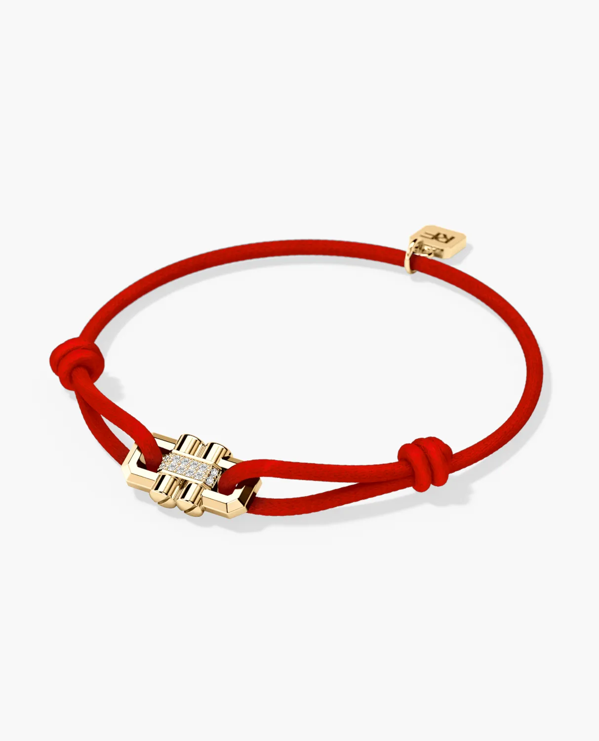 MOSS Cord Bracelet with Gold Charm & 0.12ct Diamonds