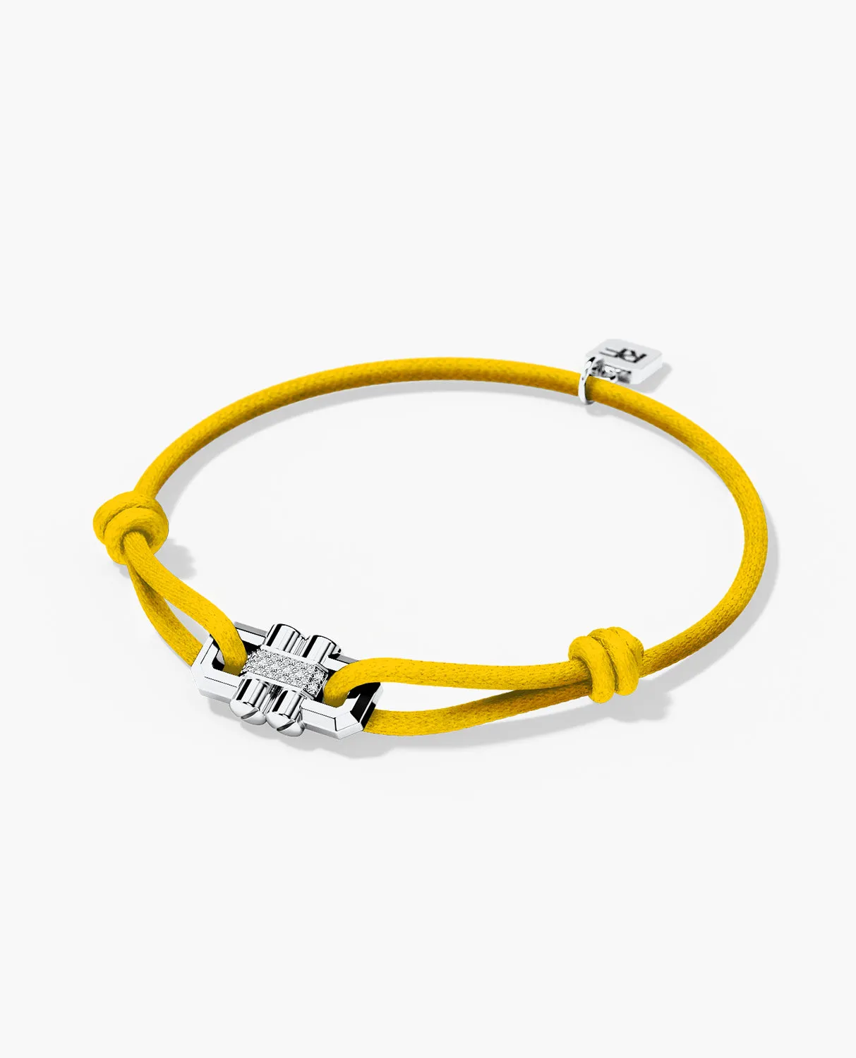 MOSS Cord Bracelet with Gold Charm & 0.12ct Diamonds