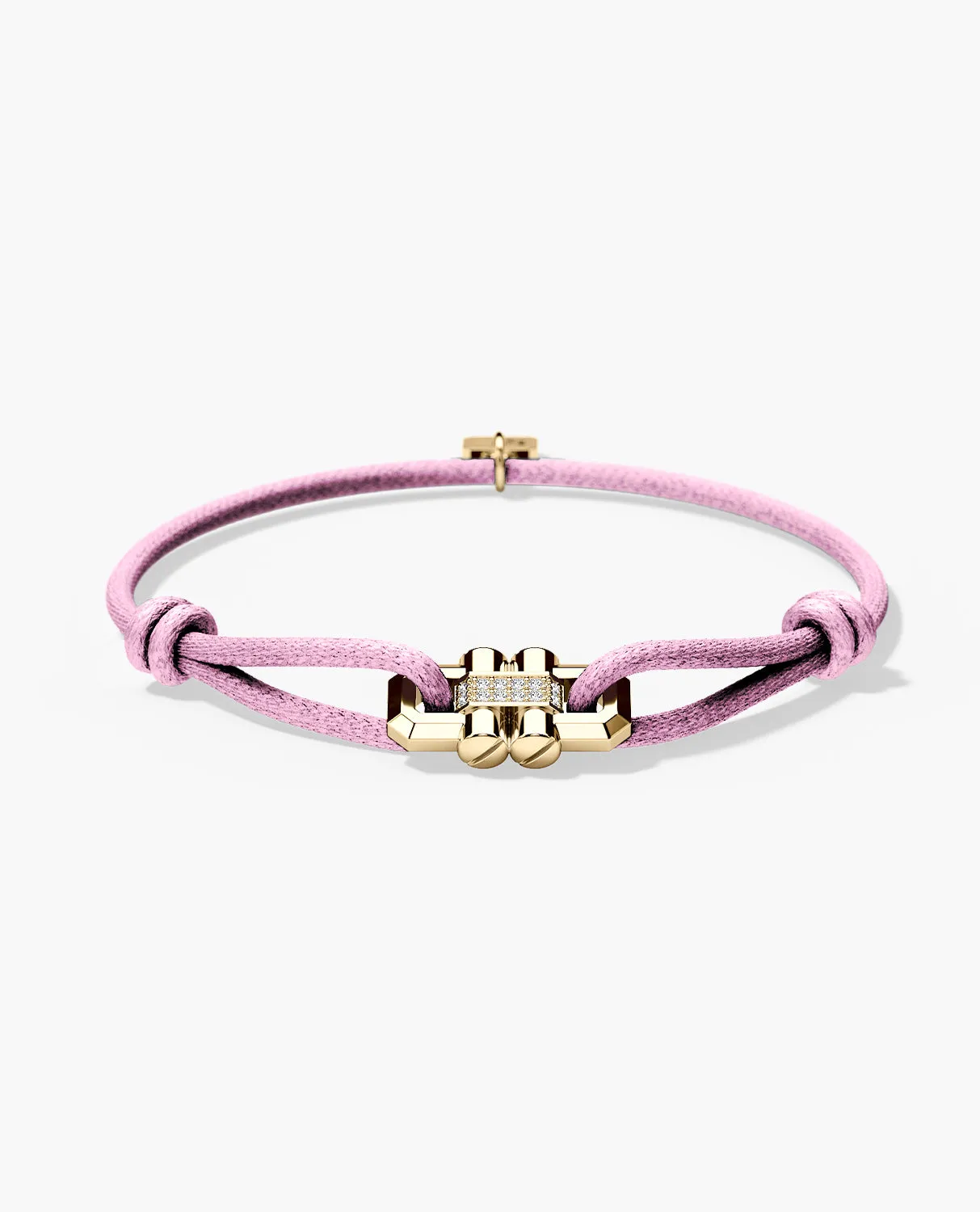 MOSS Cord Bracelet with Gold Charm & 0.12ct Diamonds