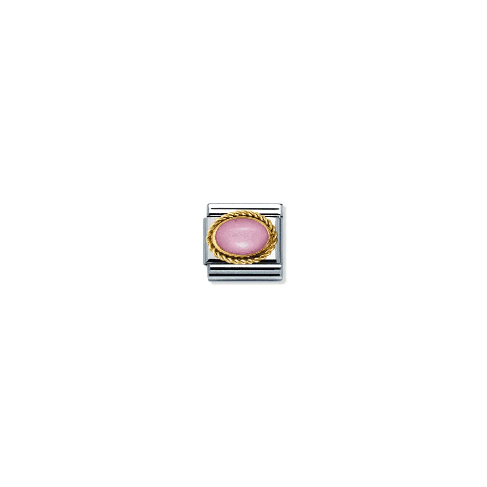 Nomination Composable Gold Ornate Pink Opal Link ~ 030507/22