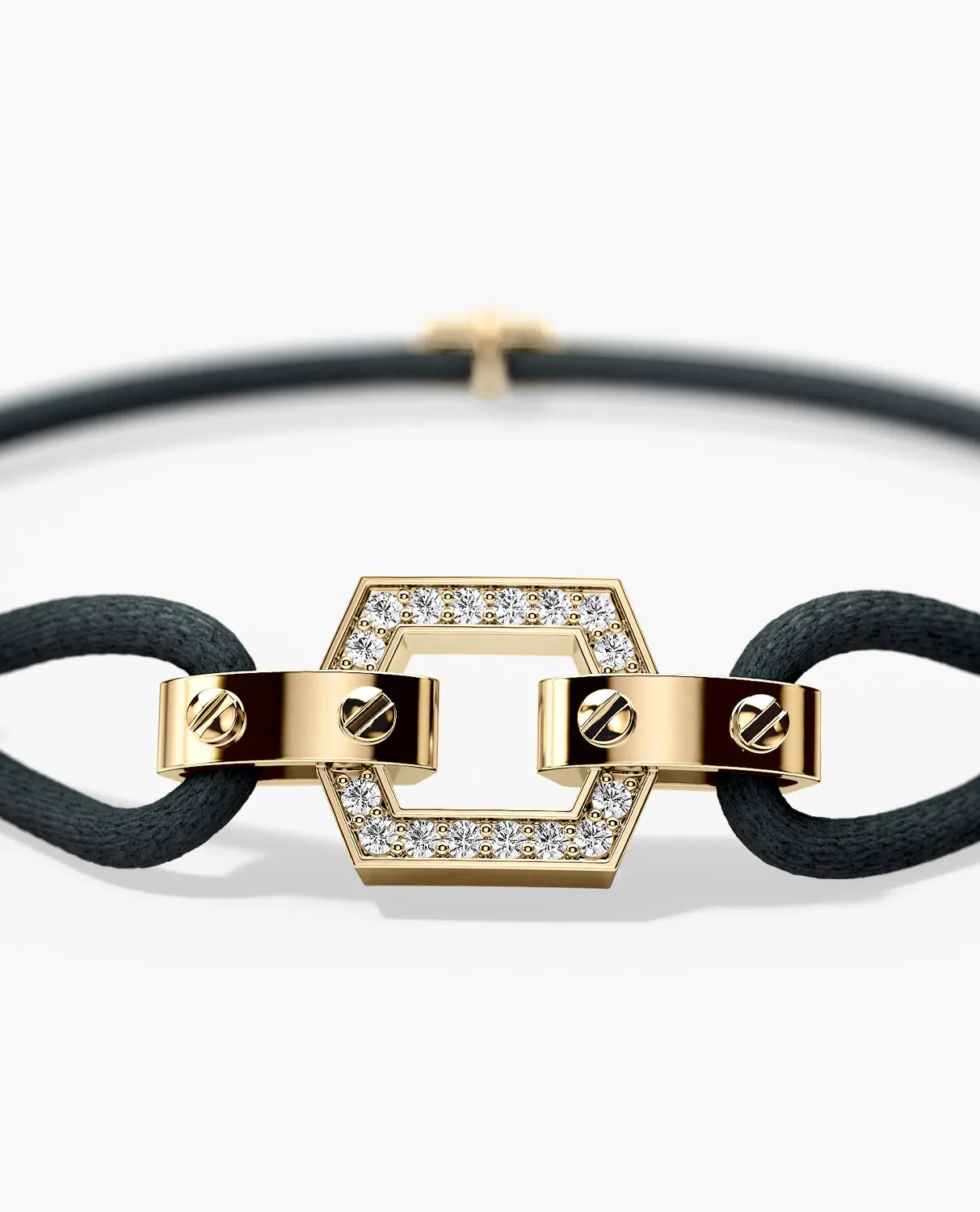 NORTHSTAR Cord Bracelet with Gold Charm & 0.16ct Diamonds