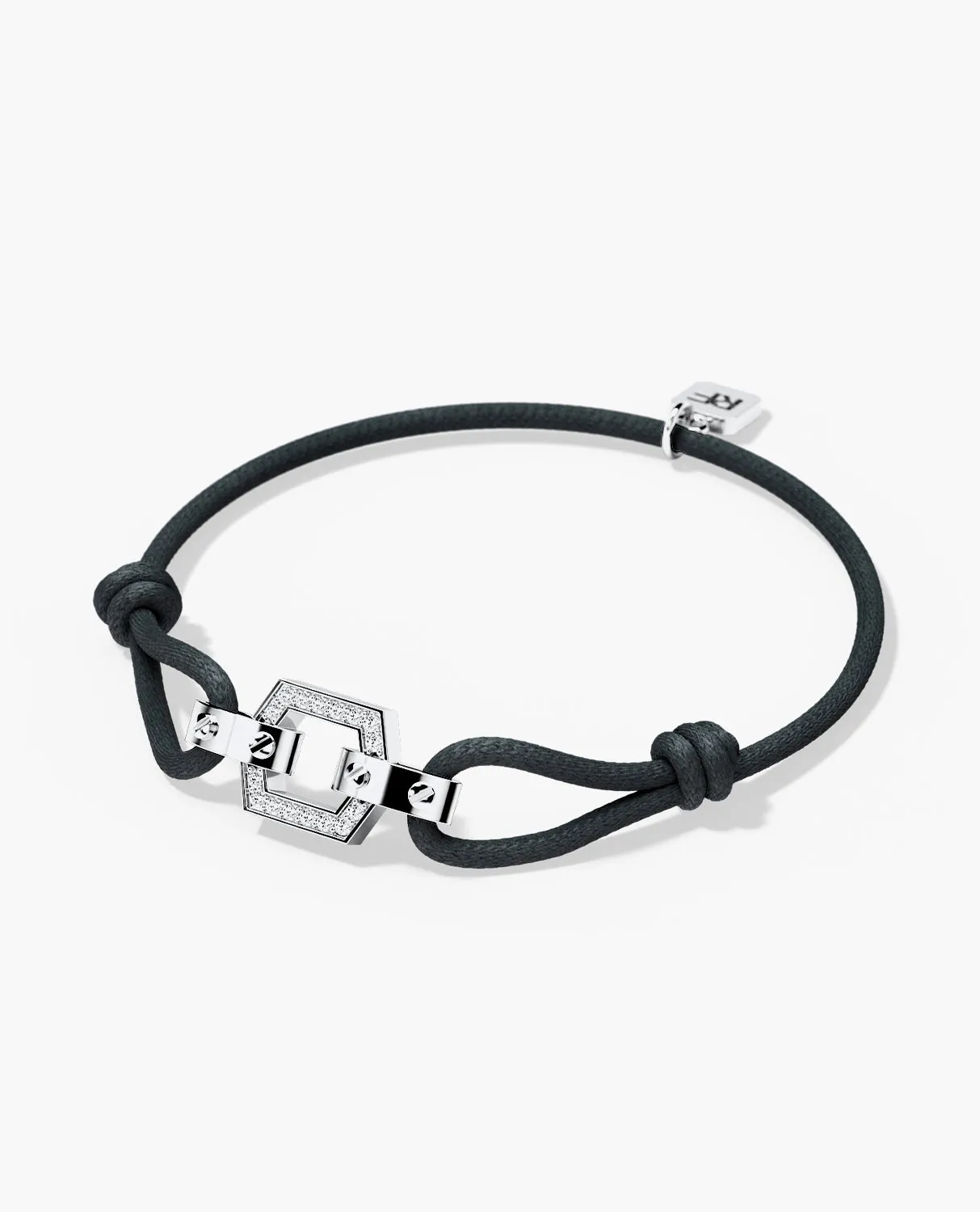 NORTHSTAR Cord Bracelet with Gold Charm & 0.16ct Diamonds