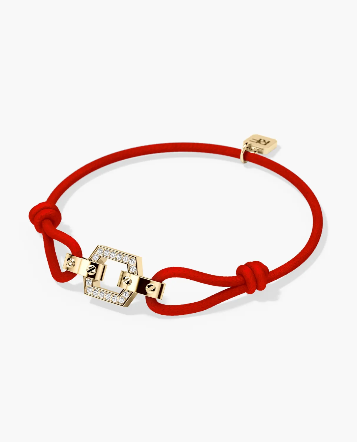 NORTHSTAR Cord Bracelet with Gold Charm & 0.16ct Diamonds