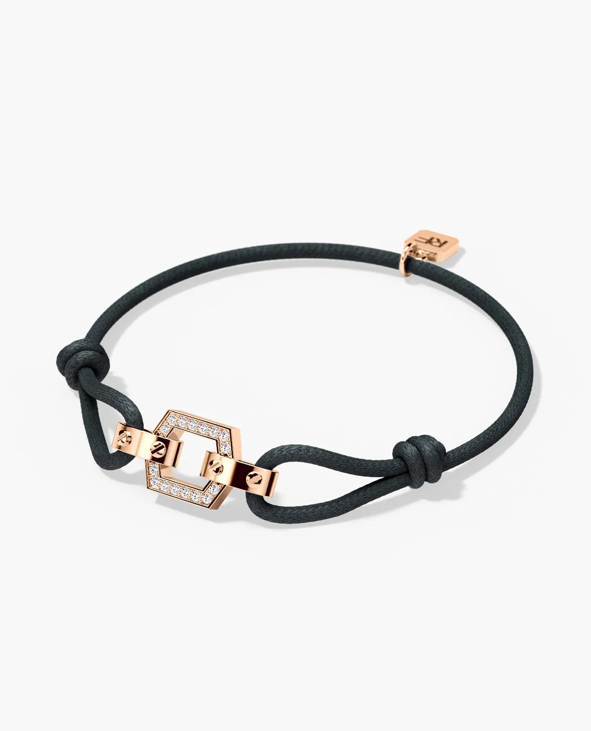 NORTHSTAR Cord Bracelet with Gold Charm & 0.16ct Diamonds