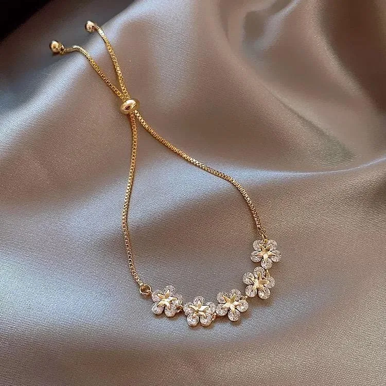 Petals Flower Golden Bracelet