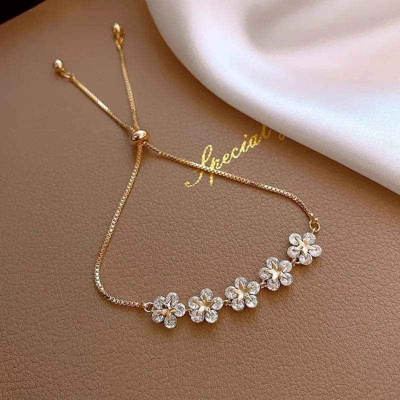 Petals Flower Golden Bracelet