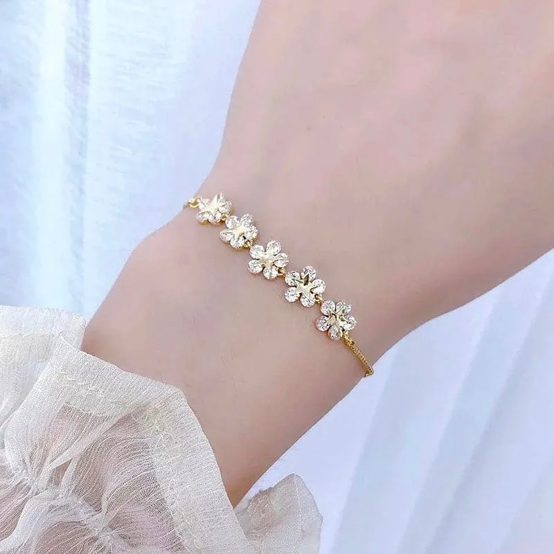 Petals Flower Golden Bracelet
