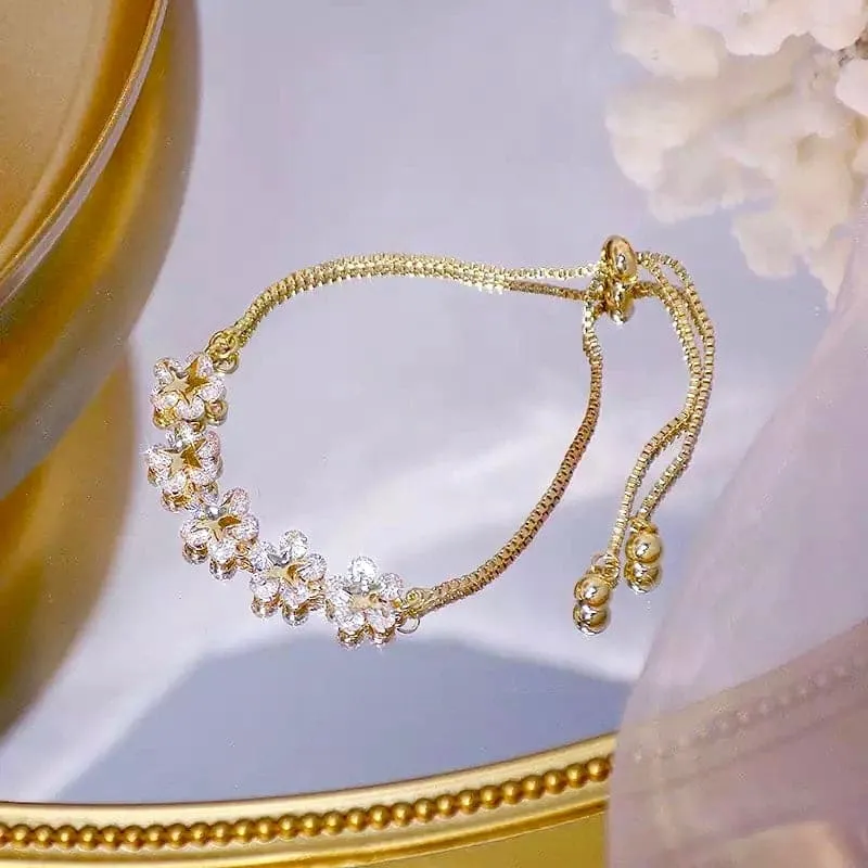 Petals Flower Golden Bracelet