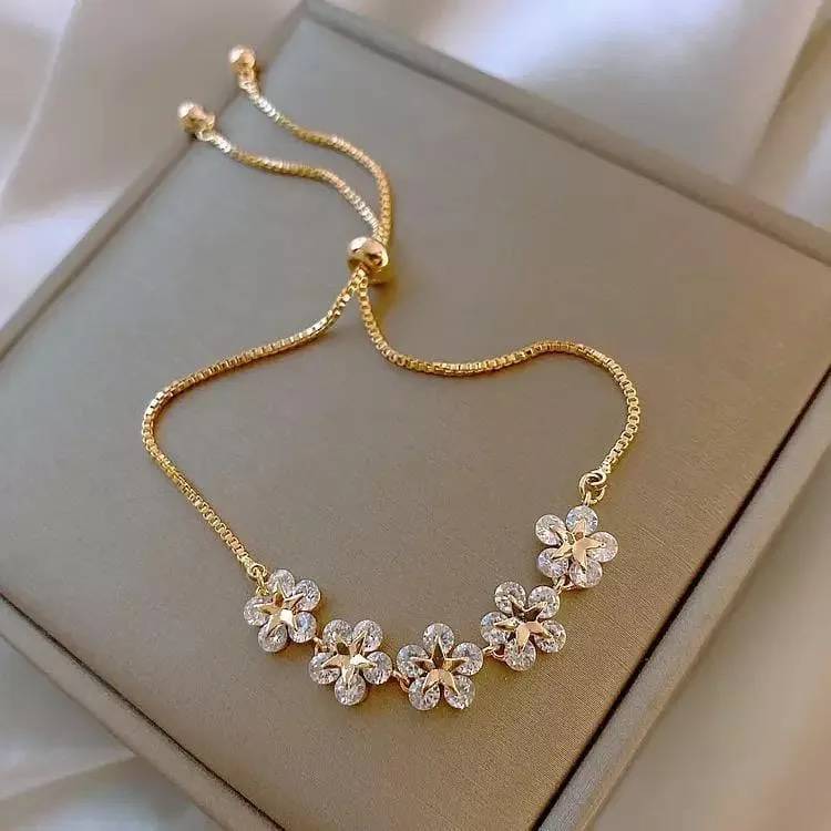 Petals Flower Golden Bracelet