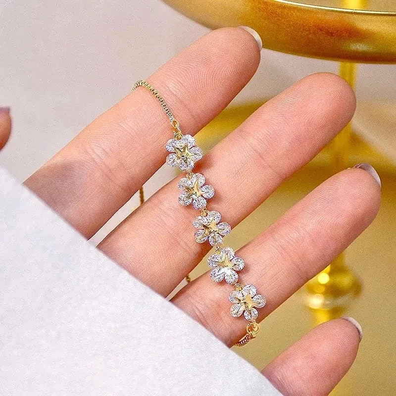 Petals Flower Golden Bracelet