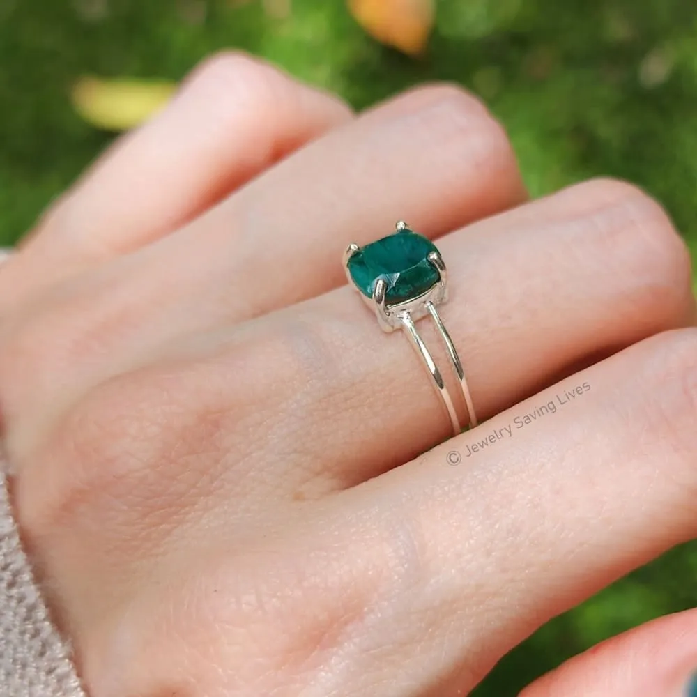 The Asher (double band) - Natural Emerald