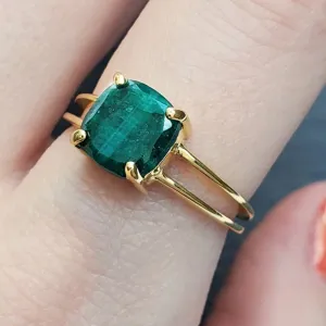 The Asher (double band) - Natural Emerald