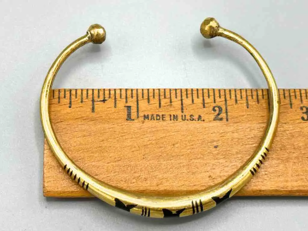 Tuareg Triple Star Inlay Brass Bracelet