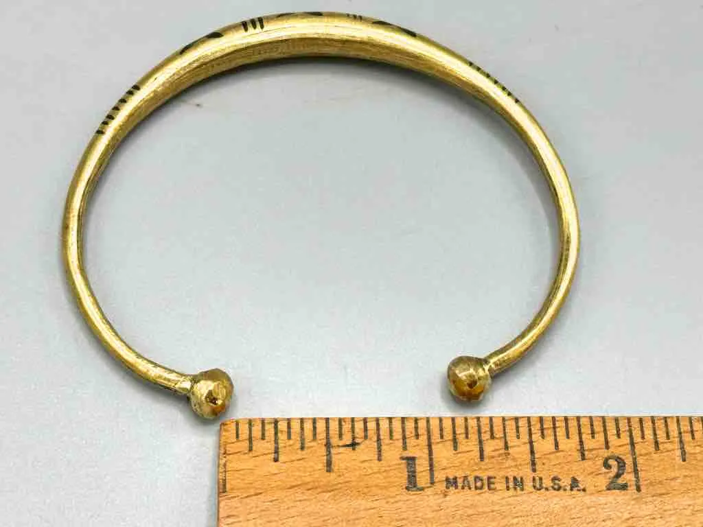 Tuareg Triple Star Inlay Brass Bracelet