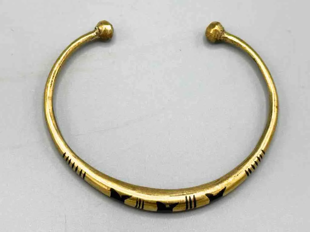 Tuareg Triple Star Inlay Brass Bracelet