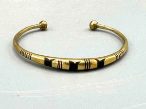Tuareg Triple Star Inlay Brass Bracelet