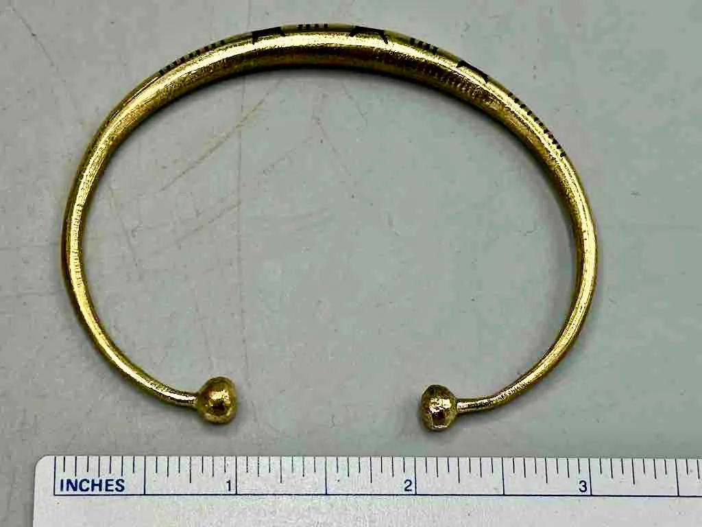Tuareg Triple Star Multiple Stripe Inlay Brass Bracelet
