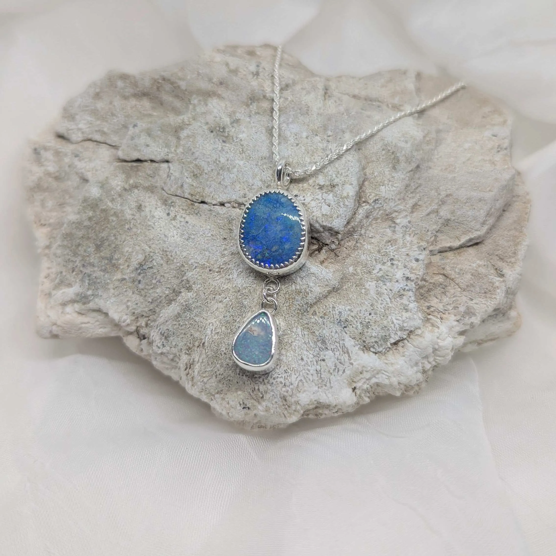 two opal necklace