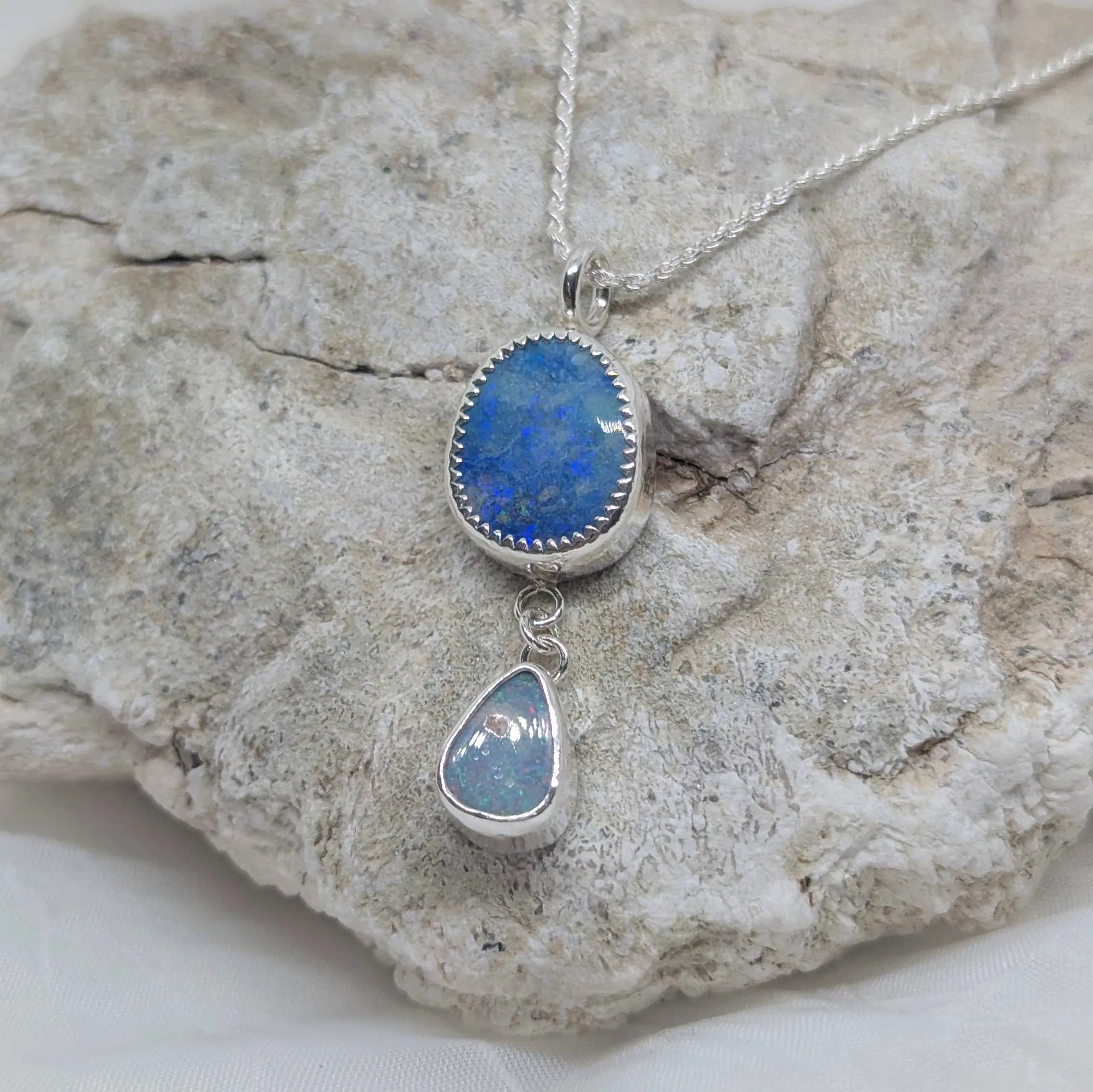 two opal necklace